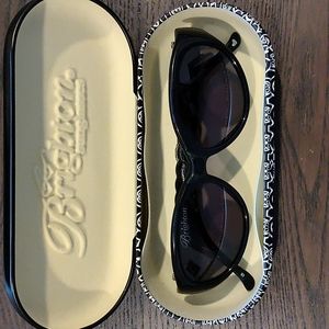 Vintage Brighton Black on Black Sunglasses "Notorious" with Tin Case